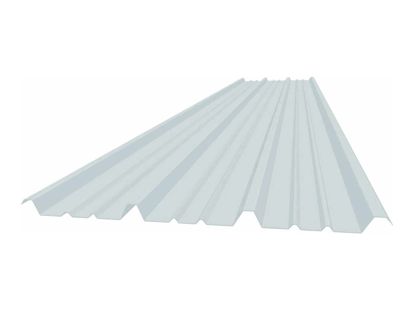 Lámina acrílica traslúcida Acrylit con perfil trapezoidal, compatible con el traslape de la lámina metálica de la cubierta