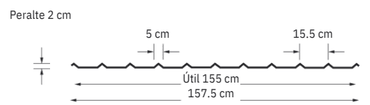Sección del perfil T-11: lámina rectangular.